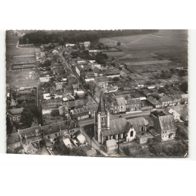 ALLENNES-les-MARAIS: l'église et la rue franche vue aérienne 10X15 - très bon etat