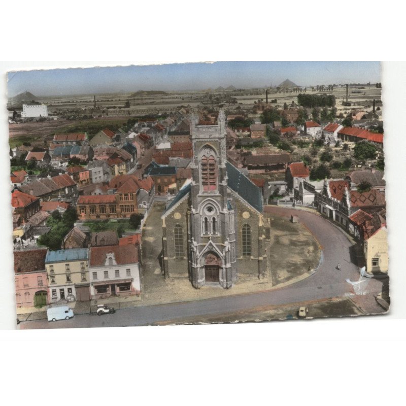 ANICHE: église saint-martin vue aérienne 10X15 - très bon etat