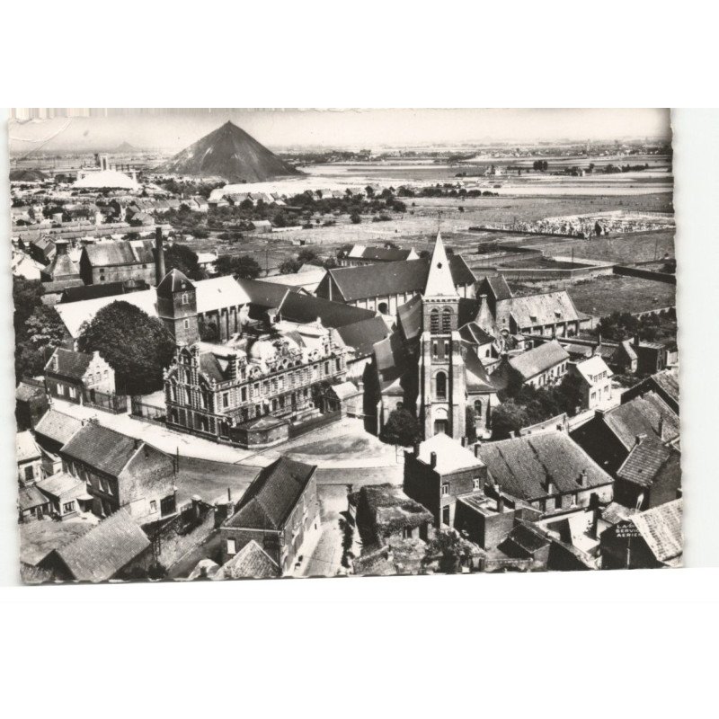 ABSCON: quartier de l'église vue aérienne 10X15 - très bon etat