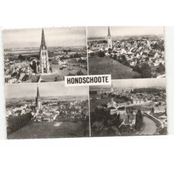 HONDSCHOOTE: église saint-waast et vue générale vue aérienne 10X15 - très bon etat