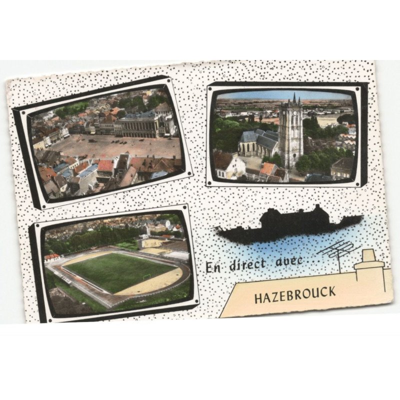 HAZEBROUCK: en direct avec... 3 vue aérienne 10X15 - très bon etat