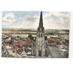 HONDSCHOOTE: église saint-waast vue aérienne 10X15 - très bon etat