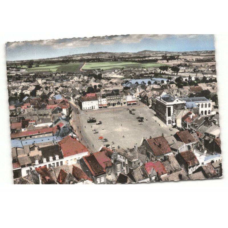 HAZEBROUCK: place du générale de gaulle vue aérienne 10X15 - très bon etat
