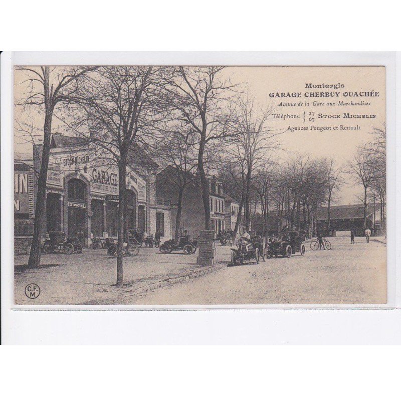 MONTARGIS: garage cherbuy-ouachée, avenue de la gare aux marchandises, agences peugeot et renault auto - très bon état
