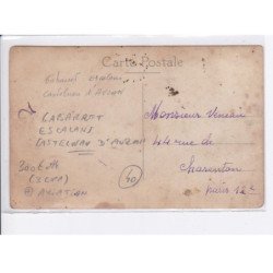 CASTELNAU D'AUZAN: cabarret escalans, aviation, 3 CPA - état