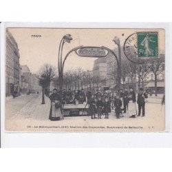 PARIS: 75020 le métropolitain station des couronnes boulevard de belleville, métro - état