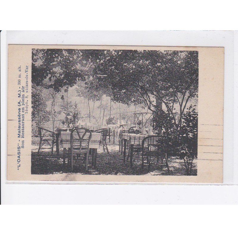 MALAUSSENE: "l'oasis" son restaurant en plein air - très bon état