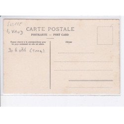 SUISSE: VAUD: BALLAIGUES: arrivée de la poste, attelage - état (traces)