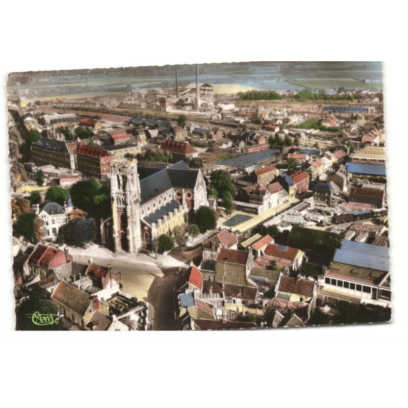 HAUBOURDIN: église saint-maclou vue aérienne, 11X15 - très bon état