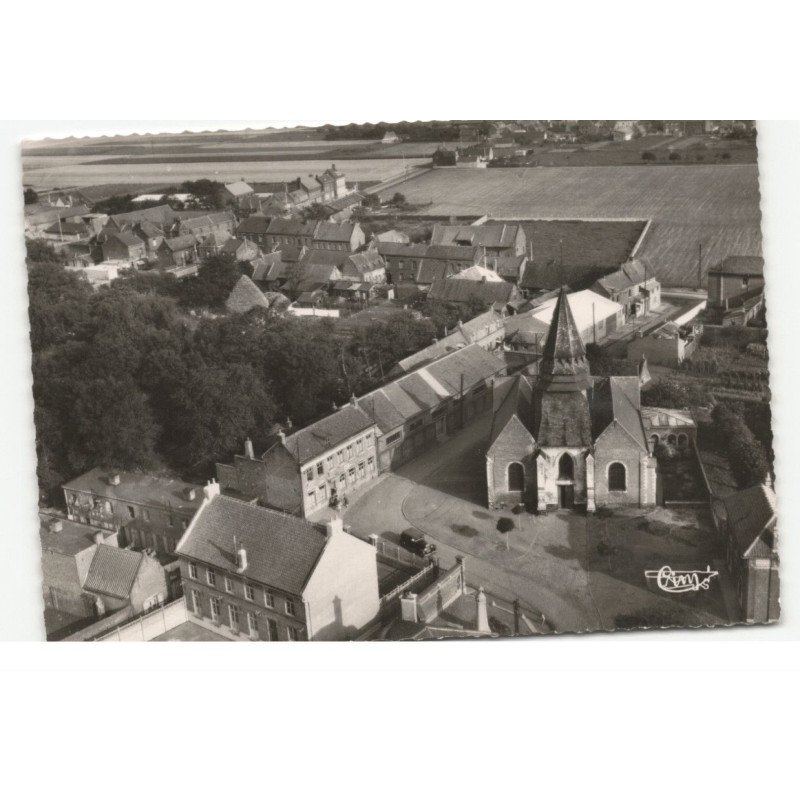 HOUPLIN: église saint-martin vue aérienne 11X15 - très bon état
