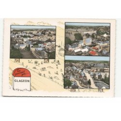 GLAGEON: en passant par... vue générale, l'église, le passage à niveau vue aérienne 11X15 - très bon état