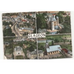 GLAGEON: vue générale, le château, église saint-martin vue aérienne 11X15 - très bon état