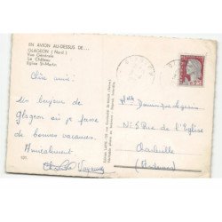 GLAGEON: vue générale, le château, église saint-martin vue aérienne 11X15 - très bon état