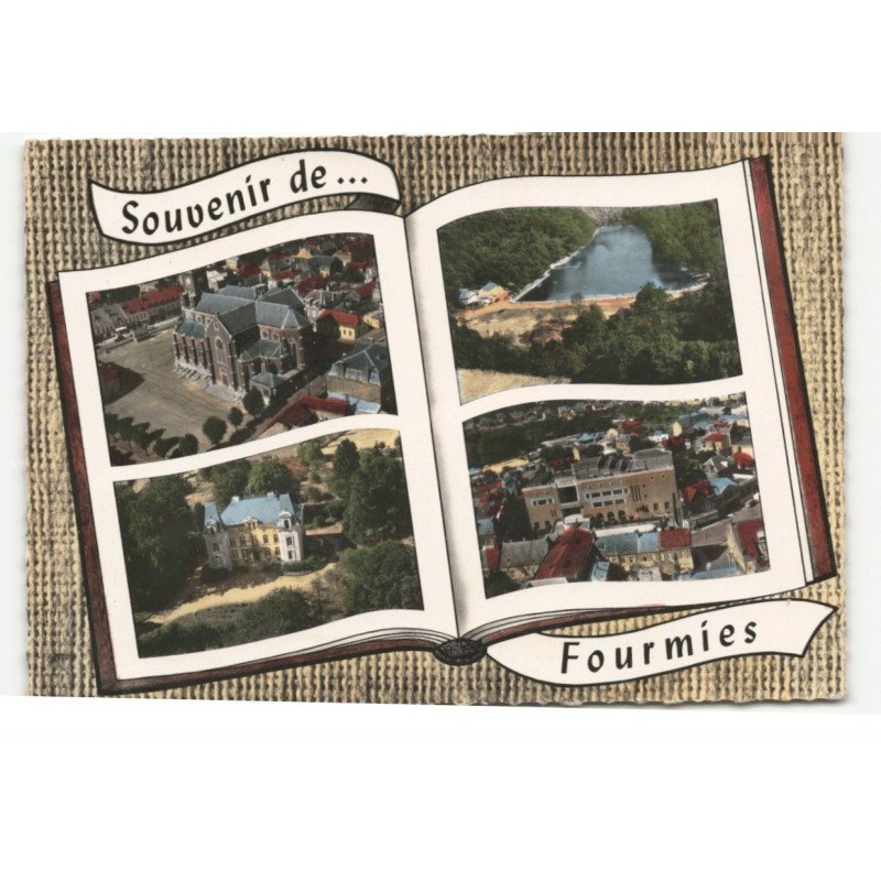 FOURMIES: les étangs château la marlière, le théâtre vue aérienne 10X15 - très bon état