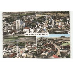 FLERS en ESCREBIEUX: 4 vues vue aérienne 10X15 - très bon état