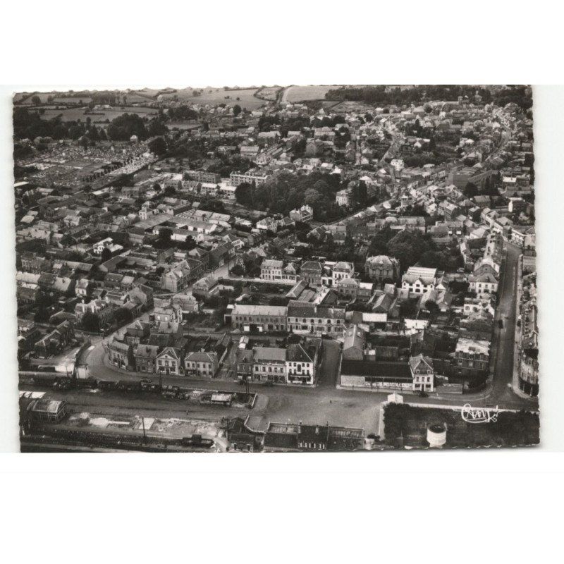 FOURMIES: quartier de la gare et centre vue aérienne 10X15 - très bon état