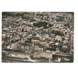 FOURMIES: quartier de la gare et centre vue aérienne 10X15 - très bon état