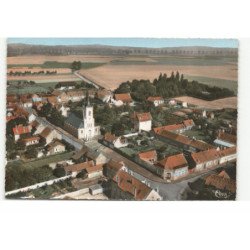 FERIN: place de la mairie, église vue aérienne 10X15 - très bon état