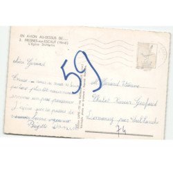 FRESNES-sur-ESCAUT: l'église saint-martin vue aérienne 10X15 - très bon état