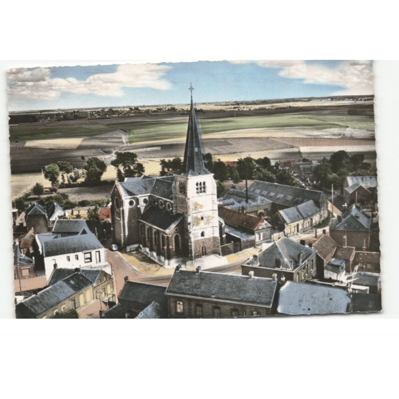 FONTAINE au PIRE: place de l'église vue aérienne 10X15 - très bon état