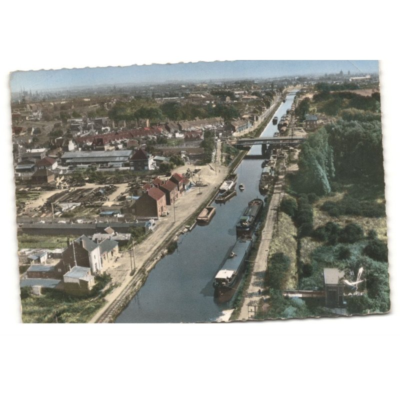 FLERS-en-ESCREBIEUX: pont de la deûle à flers en escrebleux vue aérienne 10X15 - très bon état