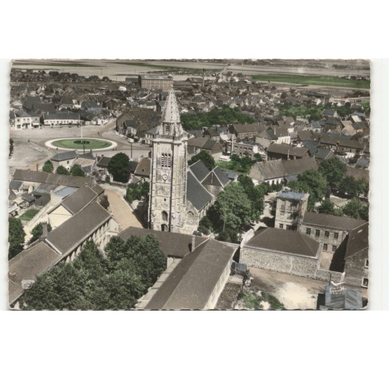 ESCAUDAIN: l'église saint-martin vue aérienne 10X15 - très bon état