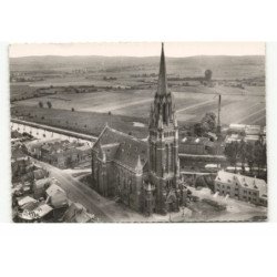 ESTAIRES: l'église saint-vaast vue aérienne 10X15 - très bon état