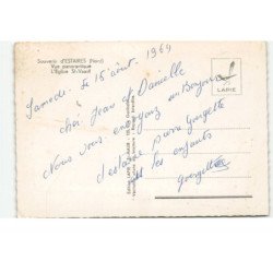 ESTAIRES: souvenir de... vue panoramique, l'église saint-vaast vue aérienne 10X15 - très bon état