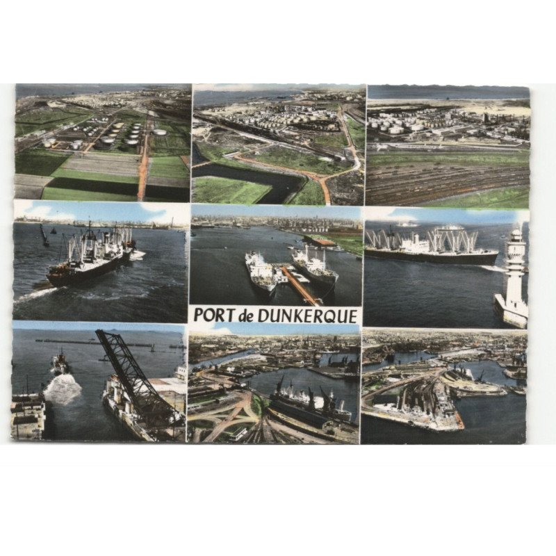 DUNKERQUE: port vue aérienne 10X15 - très bon état