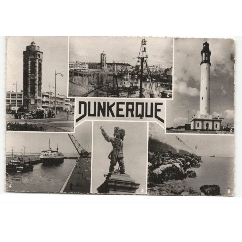DUNKERQUE: vues multiples vue aérienne 10X15 - très bon état