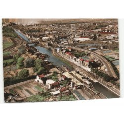 DOUAI-DORIGNIES: canal de dérivation de la scarpe et l'ecluse de dorignies vue aérienne 10X15 - très bon état