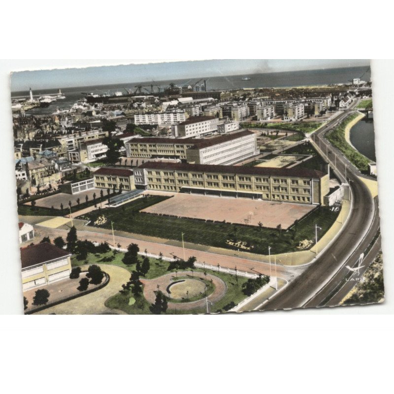 DUNKERQUE: lycée jean bart vue aérienne 10X15 - très bon état