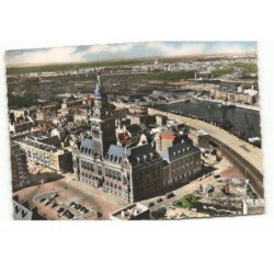 DUNKERQUE: groupe hôtel de ville vue aérienne 10X15 - très bon état