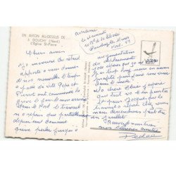 DOUCHY: l'église saint-pierre vue aérienne 10X15 - très bon état