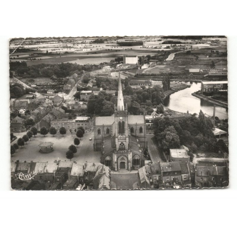 QUESNOY-sur-DEULE: vue générale, l'église, vue aérienne 10X15 - très bon état