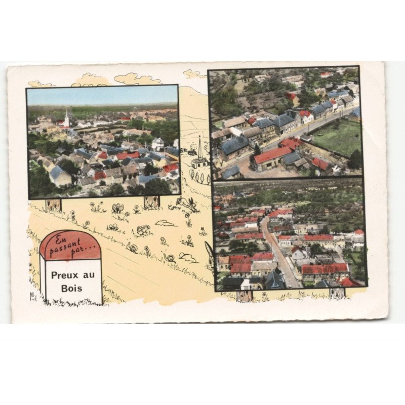 PREUX-du-BOIS: 3 vues vue aérienne 10X15 - état