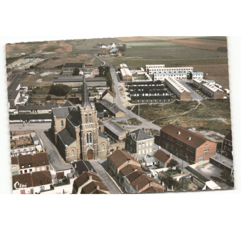 PETIT-FORT-PHILIPPE: l'église vue aérienne 10X15 - très bon état