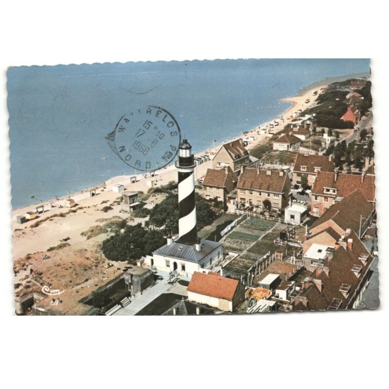 PETIT-FORT-PHILIPPE: la plage et le phare les jetées vue aérienne 10X15 - très bon état