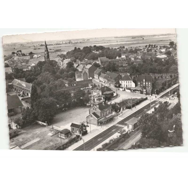 PHALEMPIN: la gare vue aérienne 10X15 - très bon état