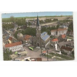 PHALEMPIN: l'église et le centre artisanal vue aérienne 10X15 - très bon état