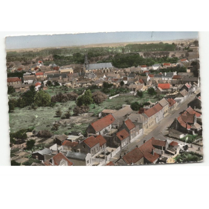 PECQUENCOURT: rue de la croix vue aérienne 10X15 - très bon état