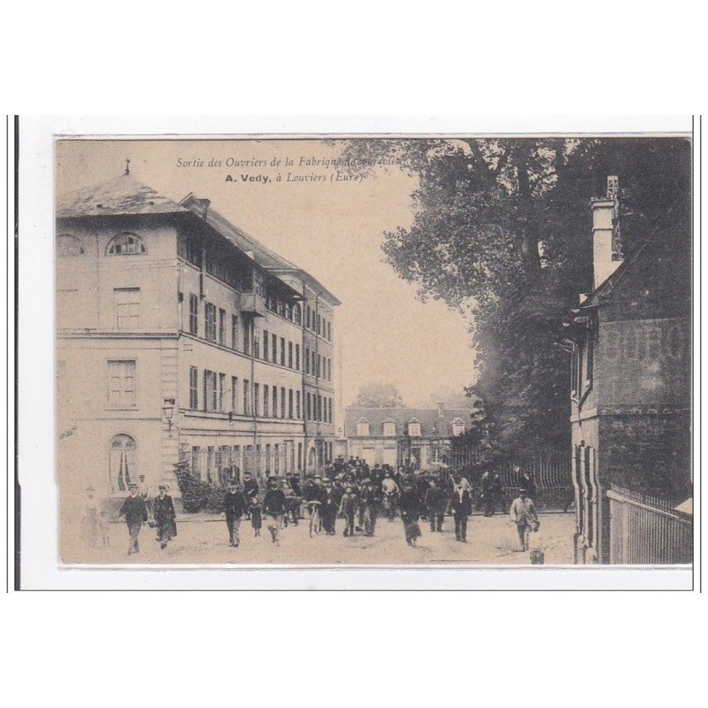 LIUVIERS : sortie des ouvriers de la fabrique de courroies - tres bon etat