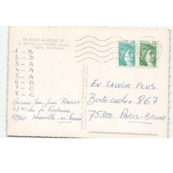 NEUVILLE-en-FERRAIN: l'église saint-quentin vue aérienne 10X15 - très bon état