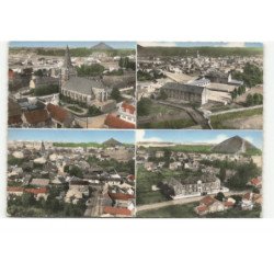 OSTRICOURT: l'église, le groupe roger Salengros, vue panoramique, la gendarmerie vue aérienne 10X15 - très bon état
