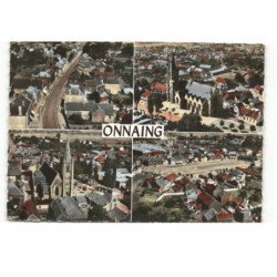 ONNAING: rue nationale, église notre-dame, place pasteur vue aérienne 10X15 - très bon état
