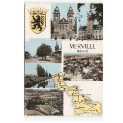 MERVILLE: 6 vues vue aérienne 10X15 - très bon état