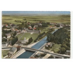 MASNIERES: le nouveau pont sur le canal de saint-quentin et cinex-ricard vue aérienne 10X15 - très bon état
