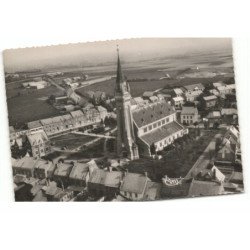 METEREN: l'église, l'hôtel de ville vue aérienne 10X15 - très bon état