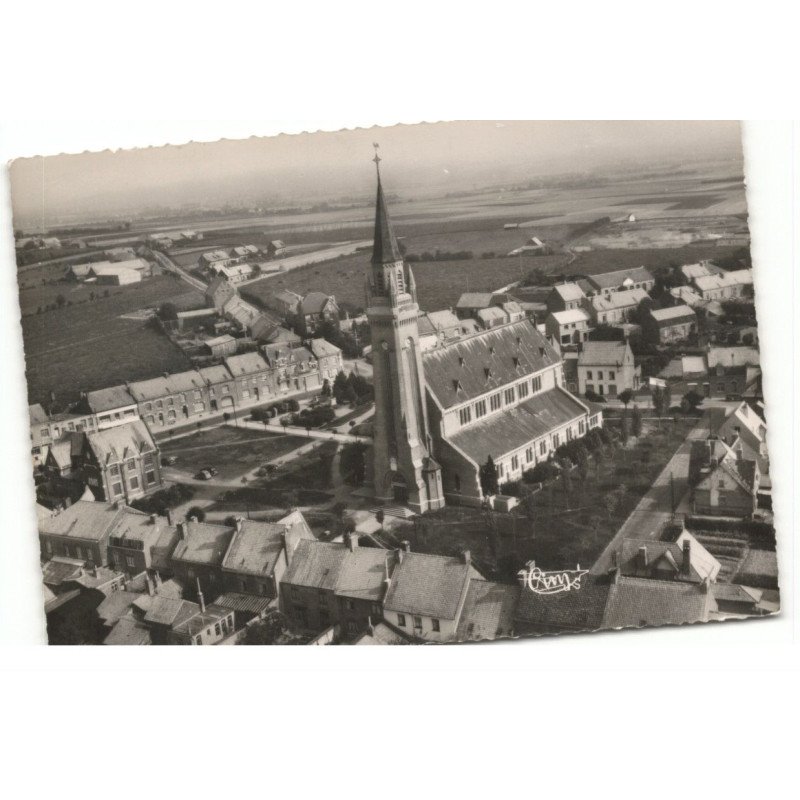 METEREN: l'église, l'hôtel de ville vue aérienne 10X15 - très bon état
