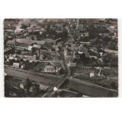 MASNIERES: le canal de saint-quentin, la route nationale et la verrerie vue aérienne 10X15 - état